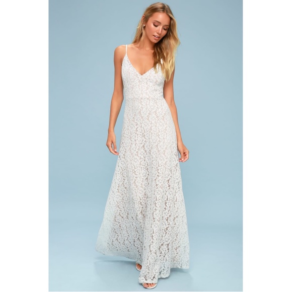 lulus white lace maxi dress